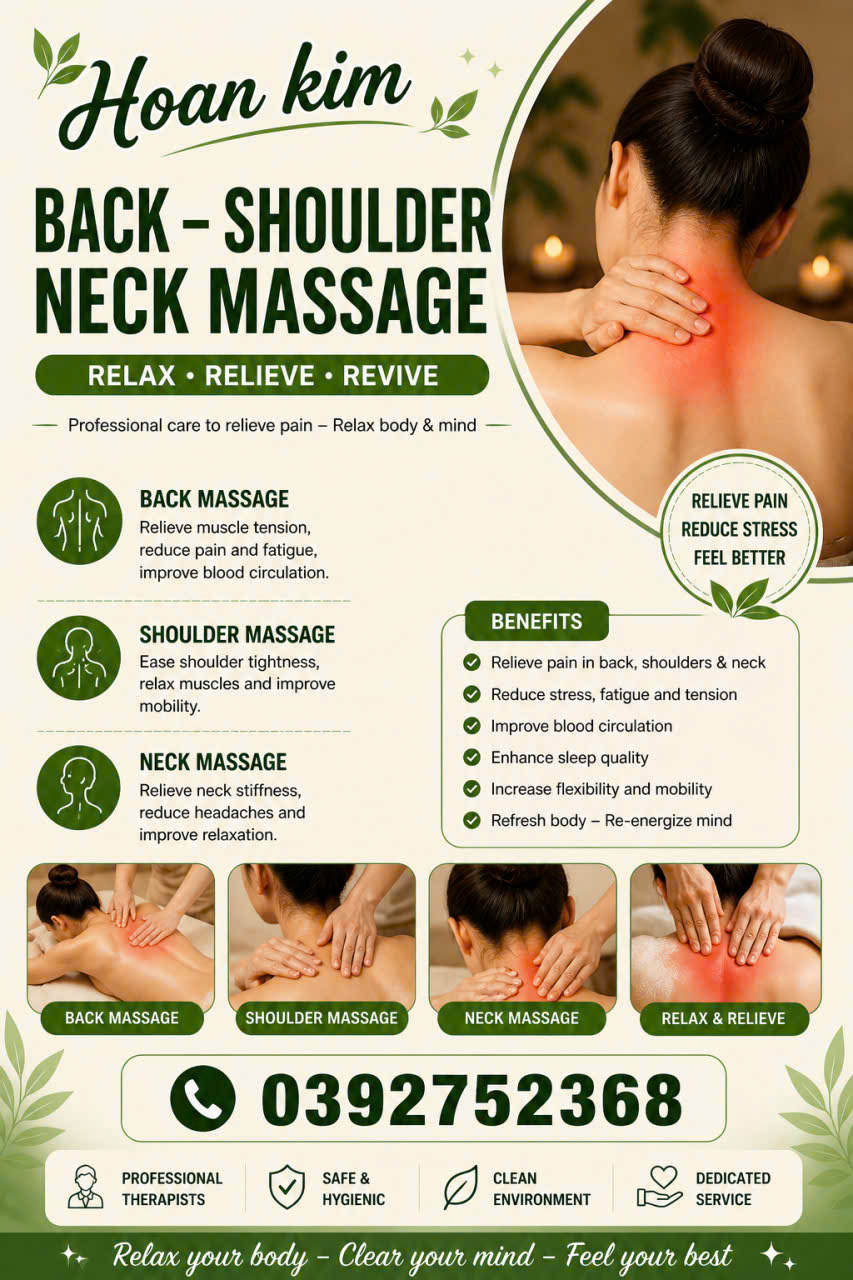Back, Neck & Shoulder Massage Back, Neck & Shoulder Massage